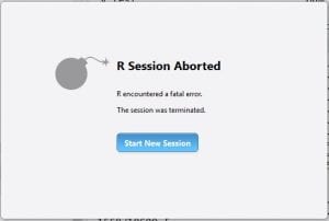 R Session Aborted - R encountered a fatal error. The Session was terminated.